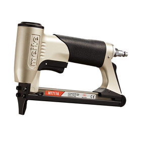 Meite MT7116 pneumatic staple gun, front view, compact and lightweight for easy handling