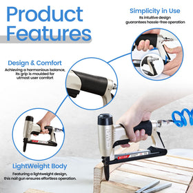Wide compatibility with 71-series staples supports varied upholstery tasks.