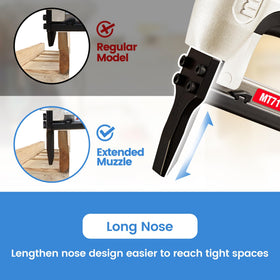 Professional-grade pneumatic tool for furniture, car interiors, and decor projects.