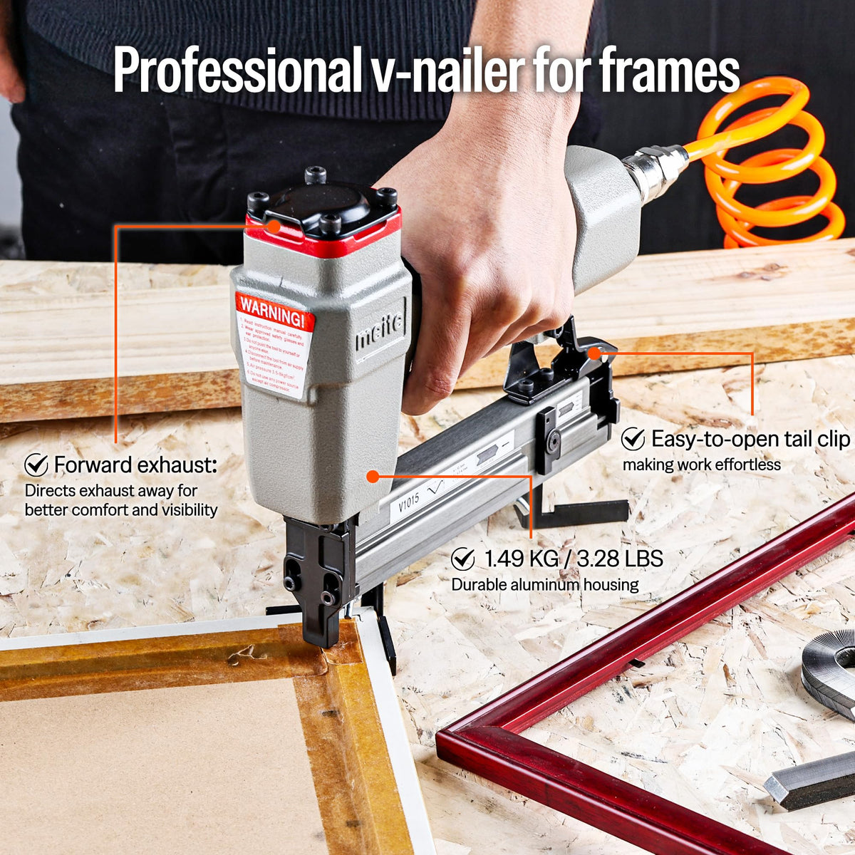 Meite V-Nailer V1015B bottom-loading magazine boosts framing efficiency