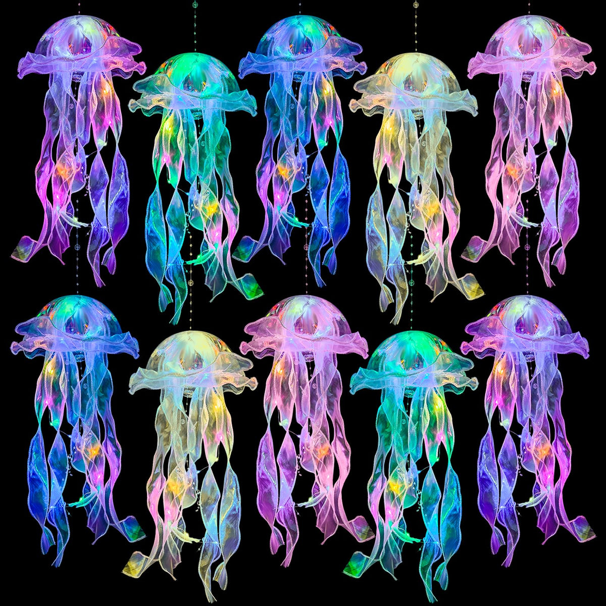 MEIWUTIE jellyfish lantern blue glow for underwater party ambience