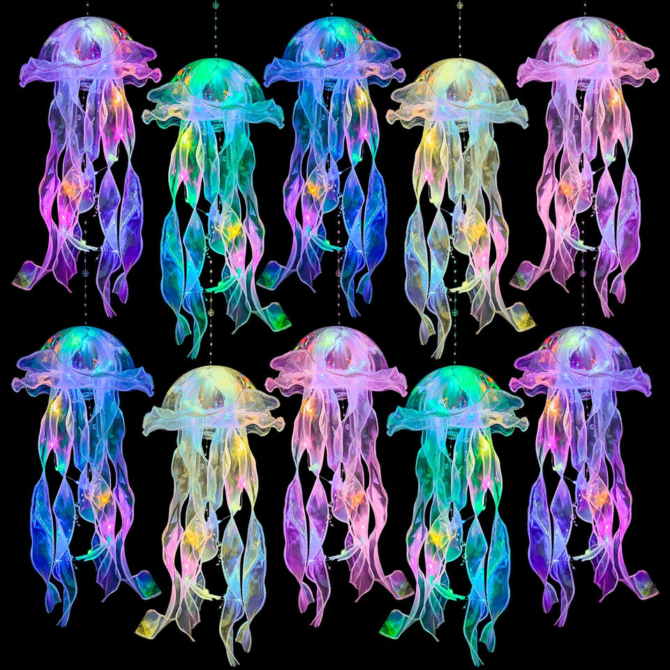 MEIWUTIE jellyfish lantern blue glow for underwater party ambience