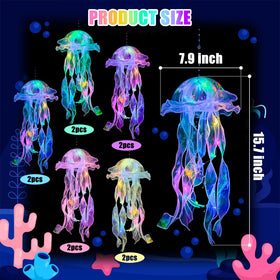 MEIWUTIE jellyfish lantern green glow enhances mermaid birthday vibes