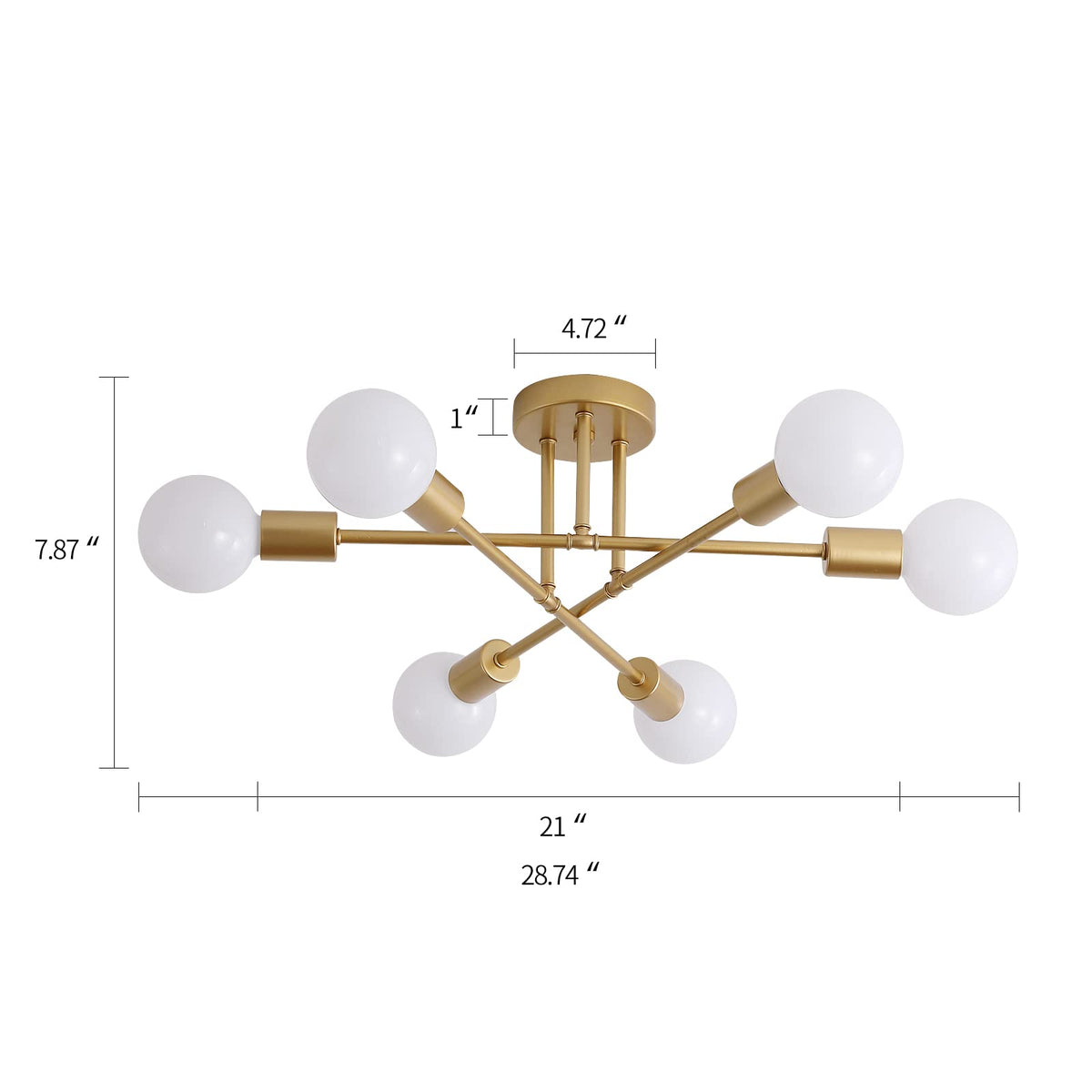 MEIXISUE Sputnik ceiling mount installation prewired simplifies wiring