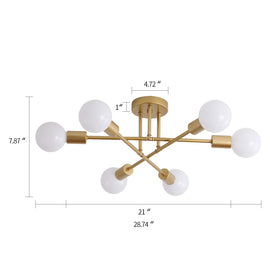 MEIXISUE Sputnik ceiling mount installation prewired simplifies wiring