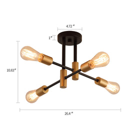 Meixisue sputnik ceiling light for kitchen island with warm glow