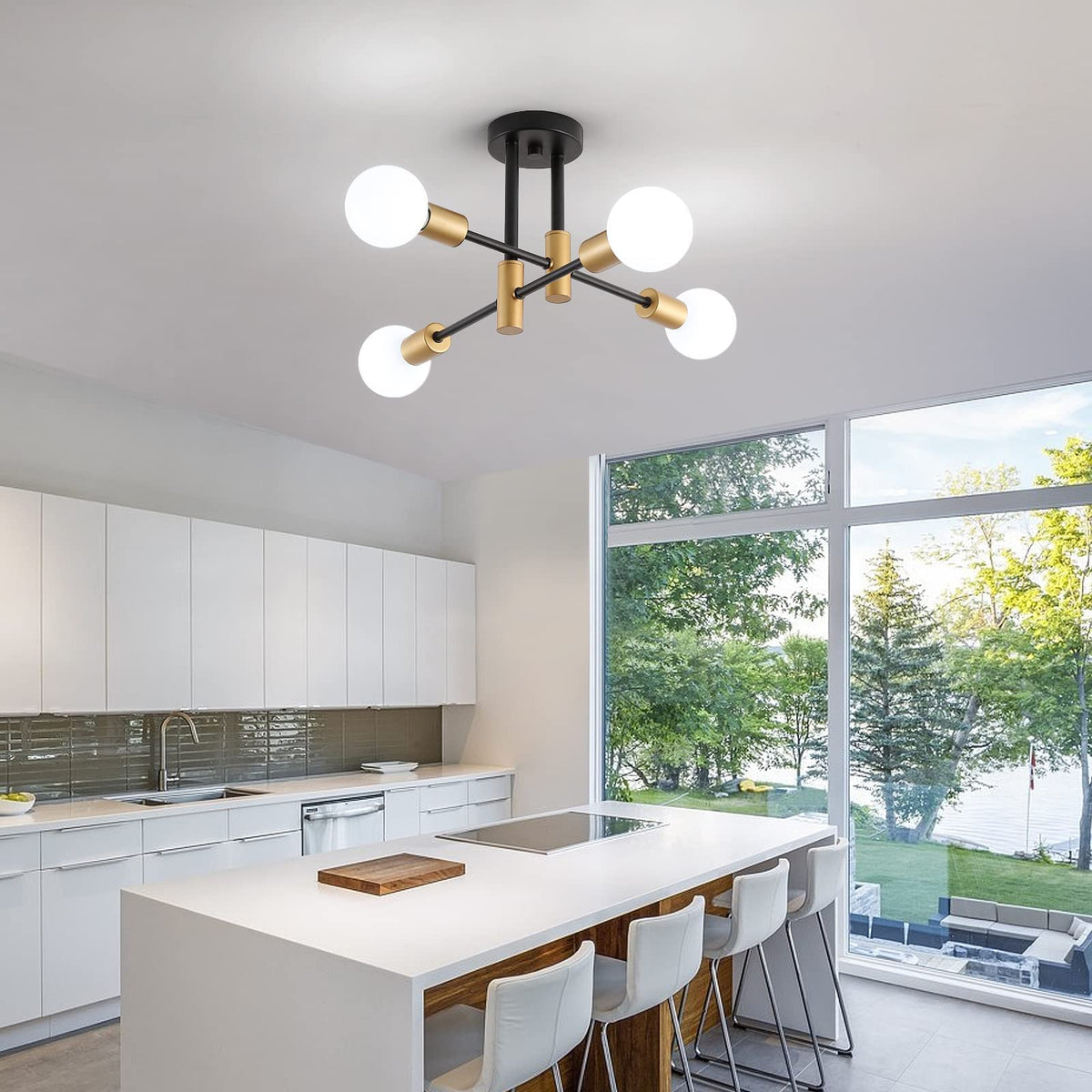 Meixisue sputnik chandelier gold finish ideal for entryways