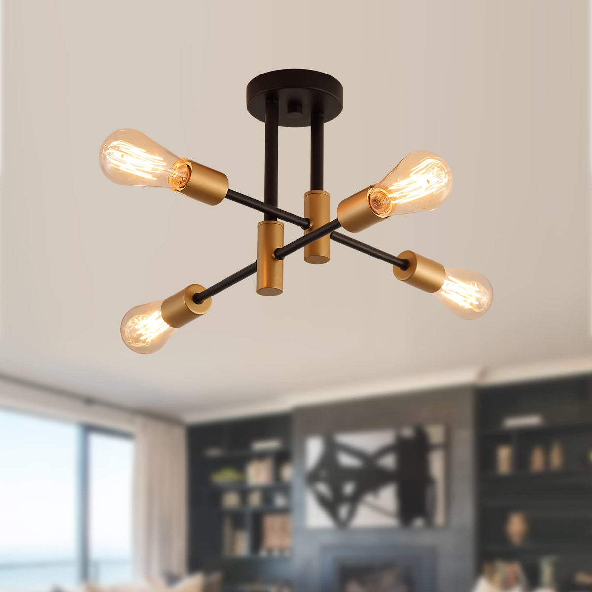 Meixisue modern sputnik chandelier provides versatile decorative lighting