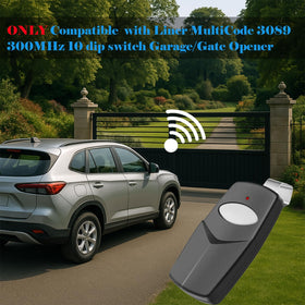 MeiZhi 3-for-10pin multicode gate remote back view showing dip-switch layout