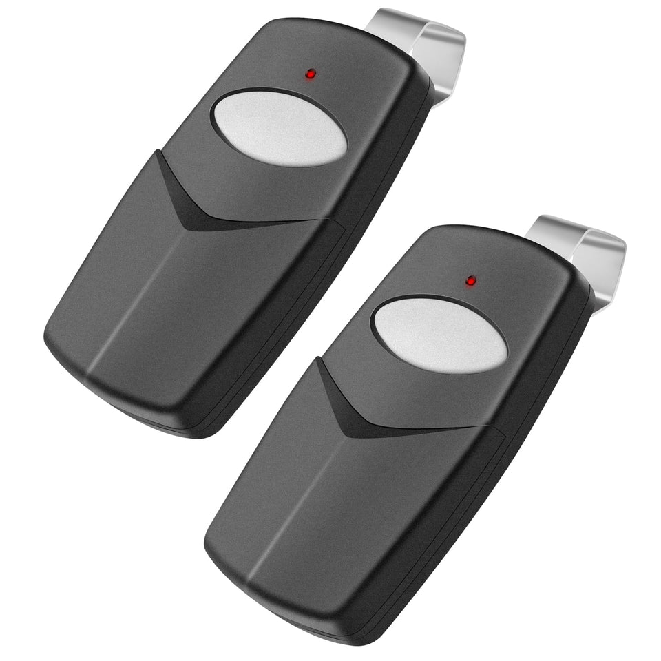 MeiZhi dip-switch multicode remote front view shows 300/310 MHz compatibility for gates