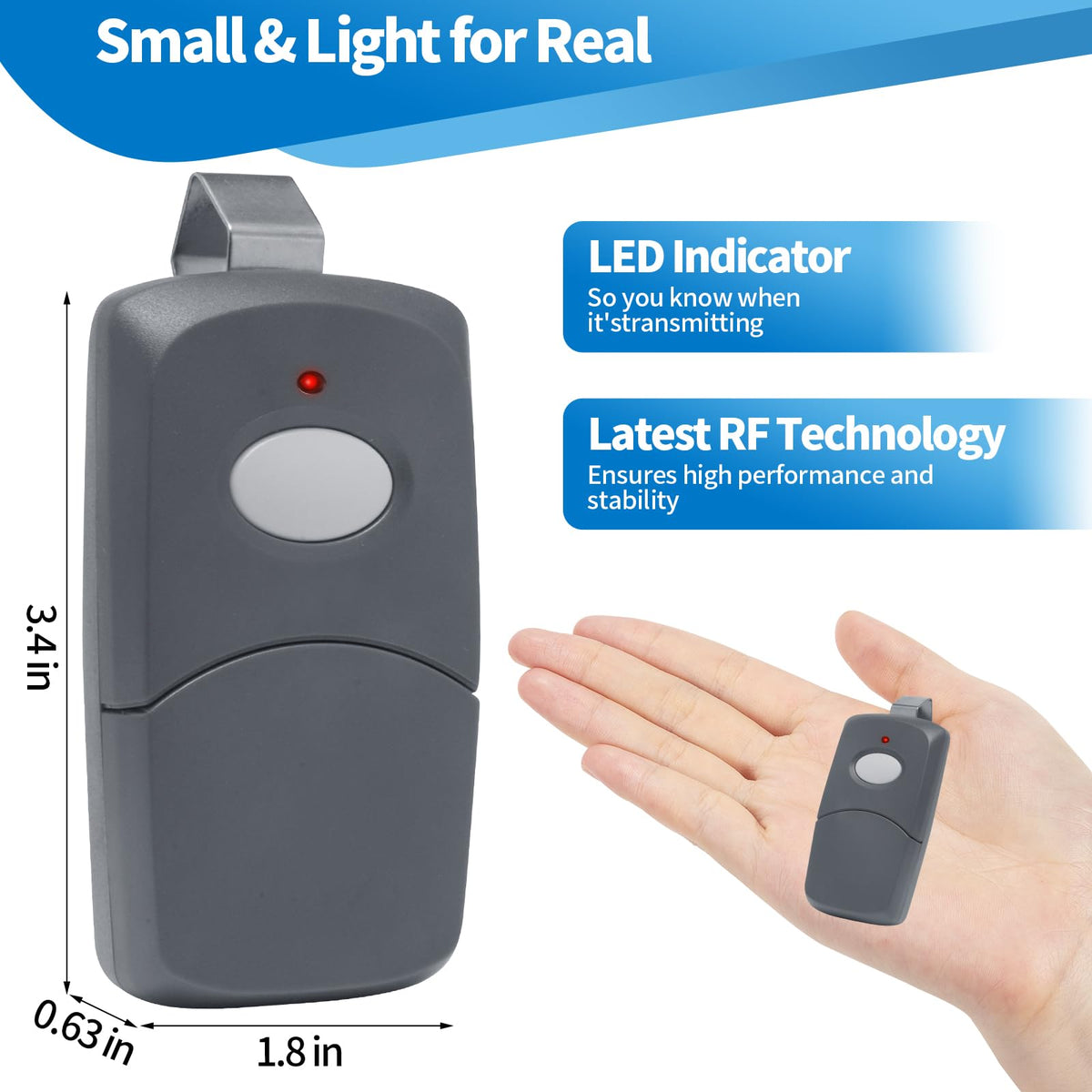 MeiZhi long range remote up to 150 feet for convenient gate access