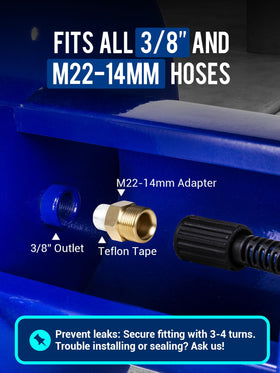MEKOH includes M22 adapter for quick connections