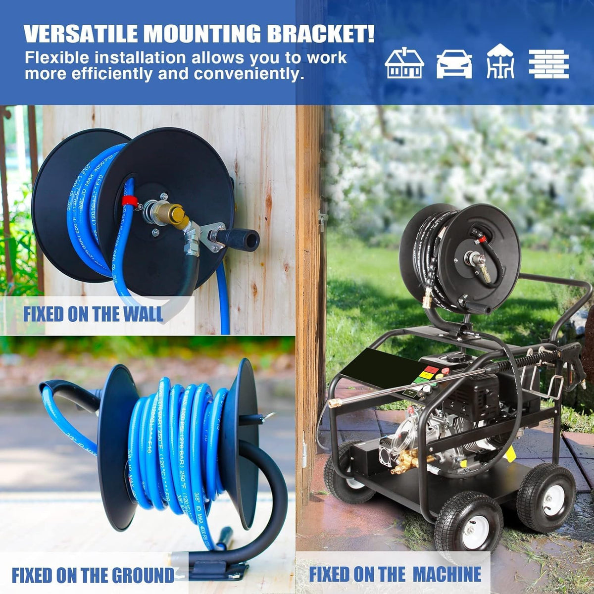 MEKOH 50ft 3/8in hose capacity for extended reach
