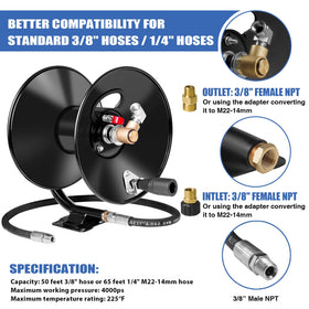 MEKOH 65ft 1/4in hose setup suitable for tight spaces