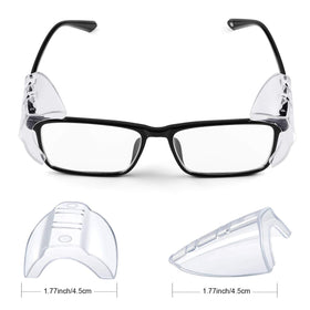 Closeup of MELASA clamps shows secure attachment to most eyewear frames.