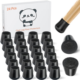 Meldel 24pcs silicone chair leg protectors in extra-small size protect floors from scratches.