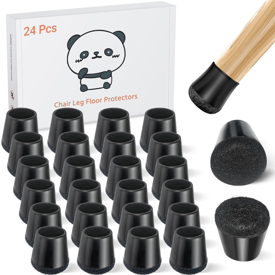Meldel 24pcs silicone chair leg protectors in extra-small size protect floors from scratches.