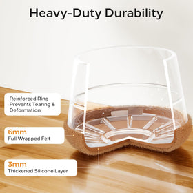 Meldel chair leg protectors fit hardwood, tile, vinyl, carpeted floors