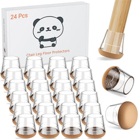 Meldel extra-small round chair leg protector in clear finish protecting hardwood floors