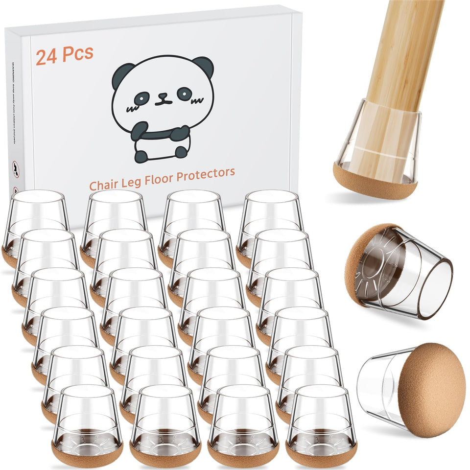 Meldel extra-small round chair leg protector in clear finish protecting hardwood floors