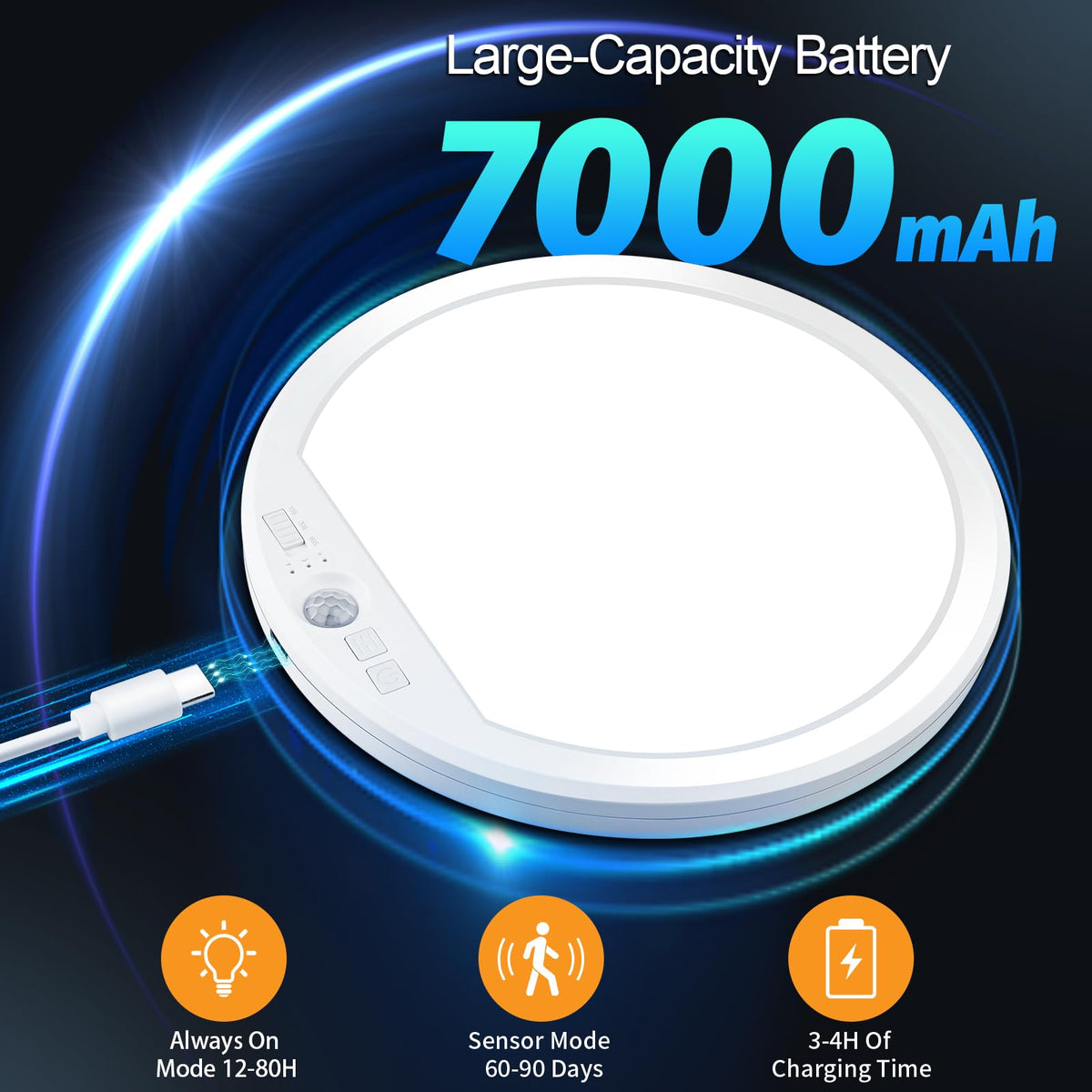 Three color temperatures plus five brightness levels for versatility