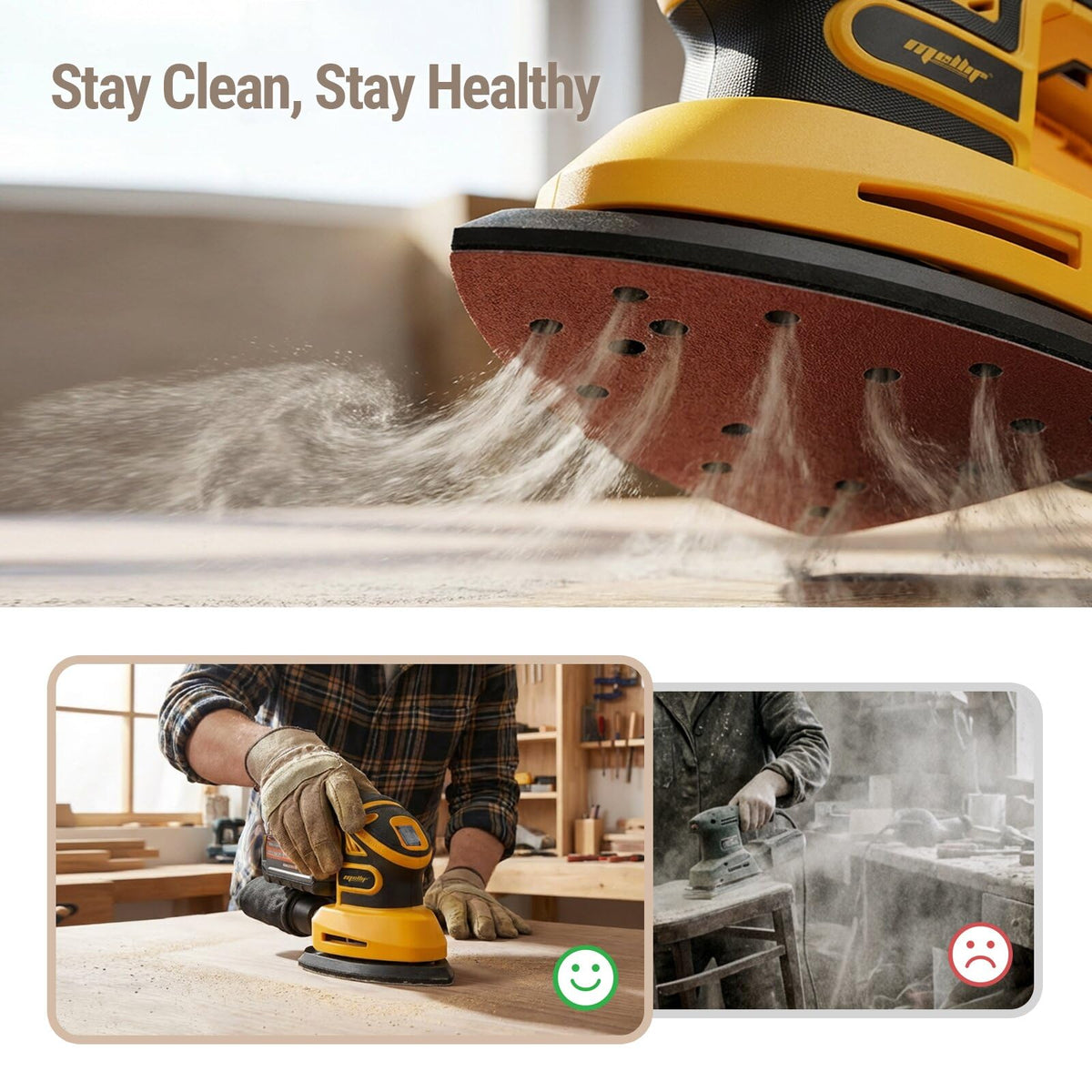 Mellif sander compatible with DeWalt 20V MAX (tool-only).