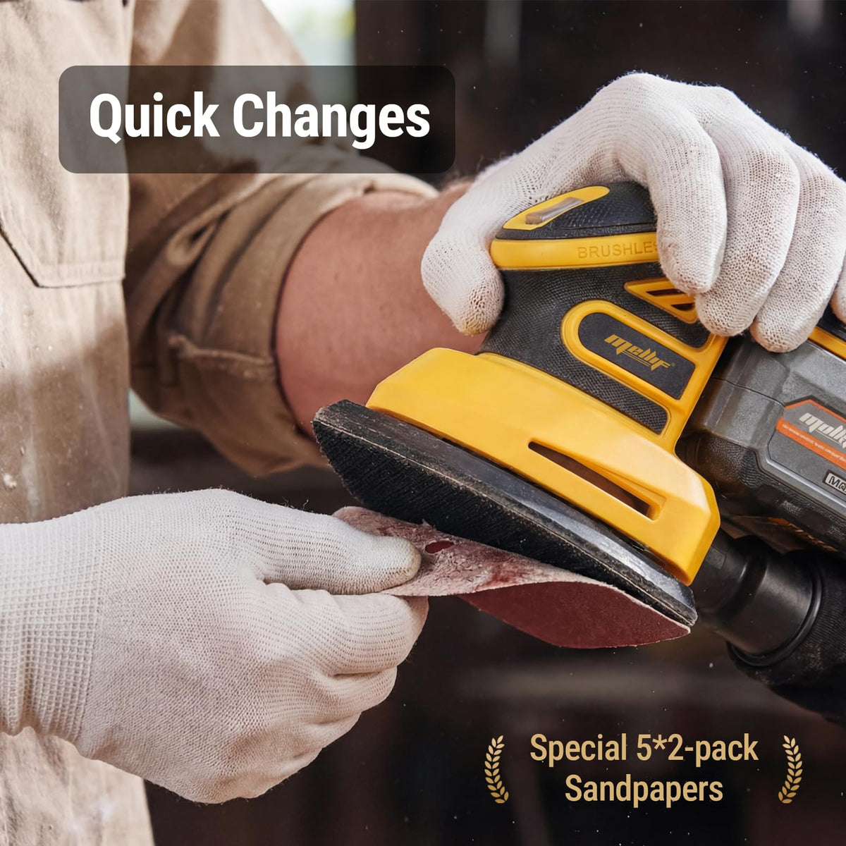 Ten sanding sheets in varied grits for versatility.