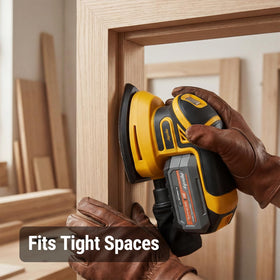 Triangle head enabling precise corner sanding.