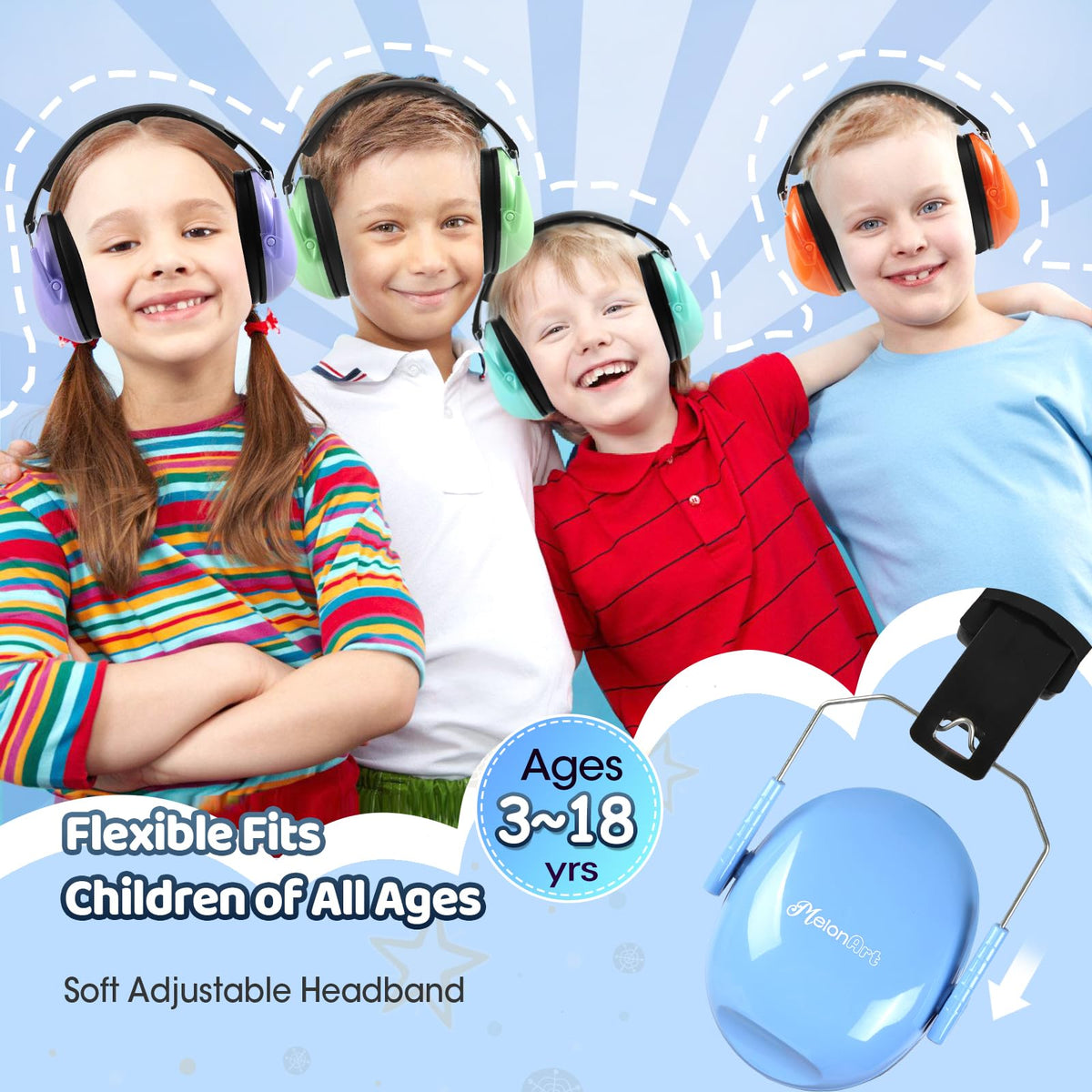 MelonArt lightweight 190g design makes on-the-go use easy for families.