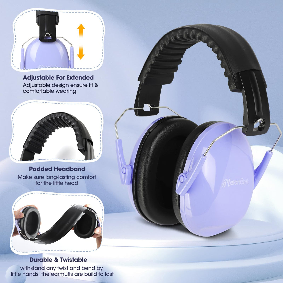 MelonArt soft-ear-cups-padding provides all-day comfort during busy events.