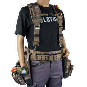 MELOTOUGH 23-pocket design keeps nails and drivers within reach.