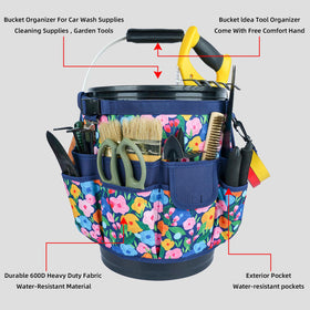 MELOTOUGH bucket caddy organizer glove clip and tape holder in use
