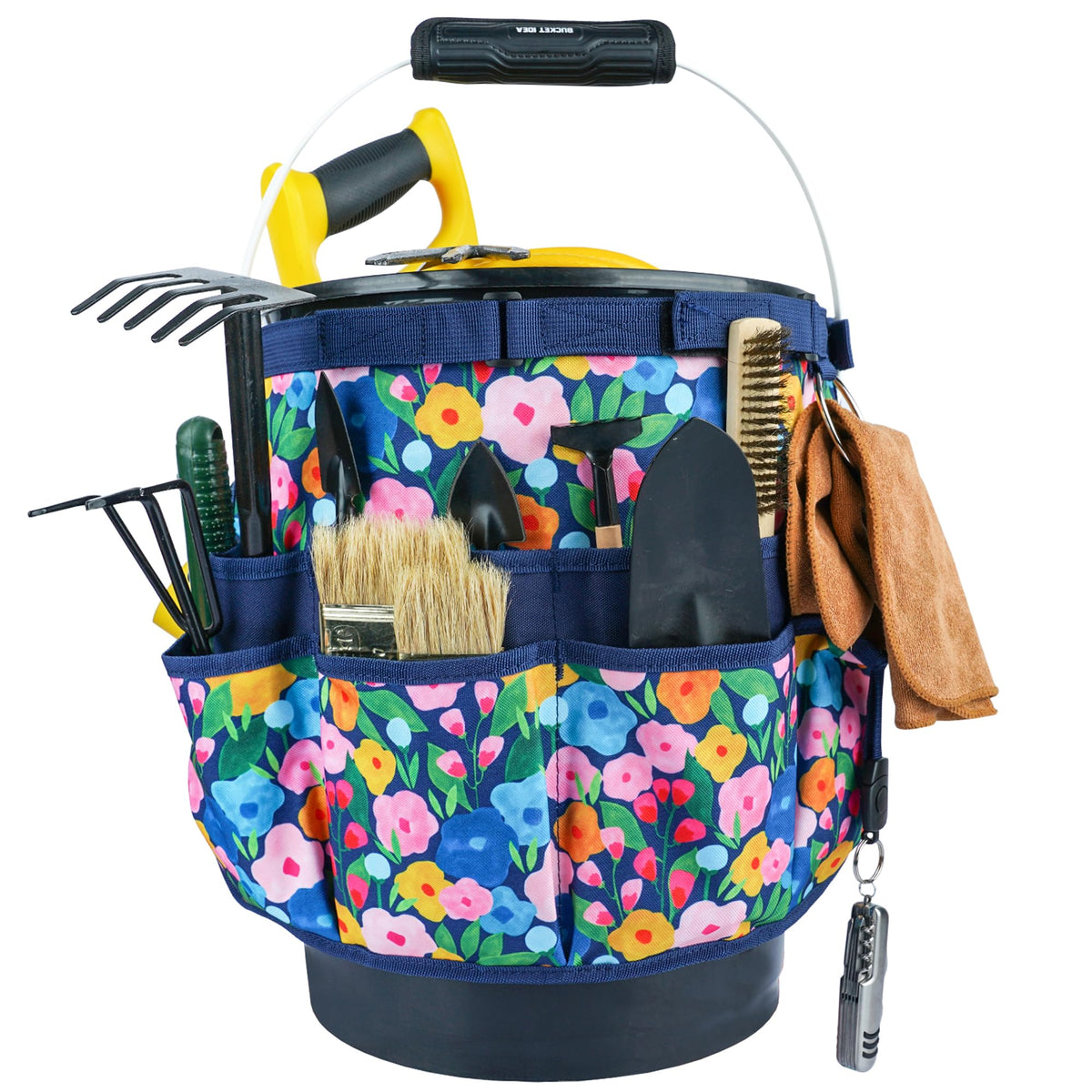MELOTOUGH bucket caddy organizer interior pockets for gloves and tape within reach