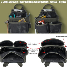 MELOTOUGH camo tool belt with 23 pockets for quick tool access