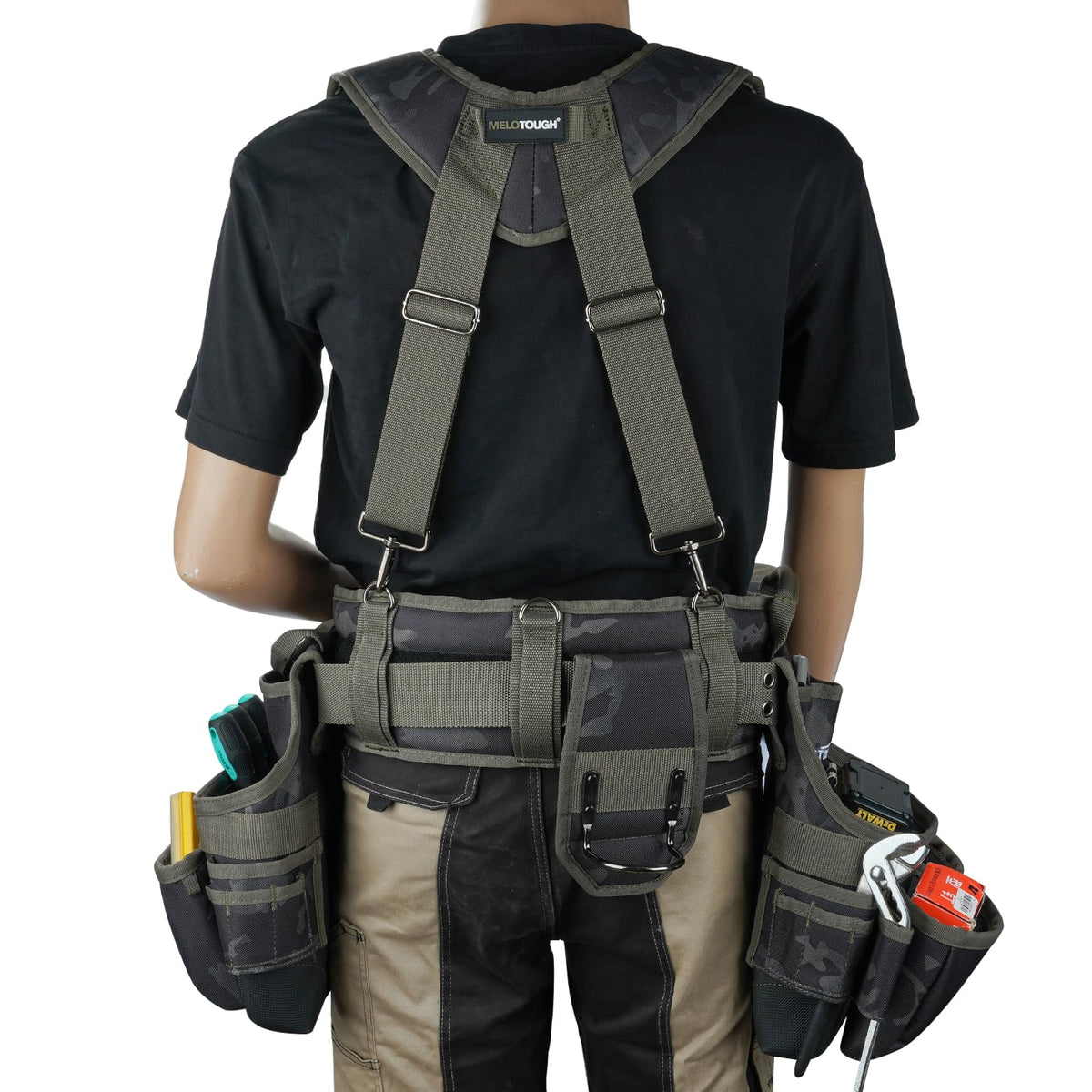 MELOTOUGH camo tool belt padded belt reduces fatigue during long shifts