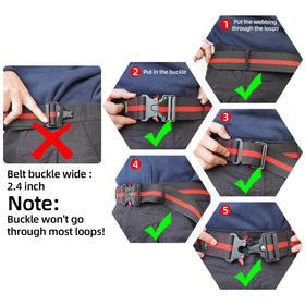 MELOTOUGH full adjustable belt fits 32–51 inches for versatile sizing.
