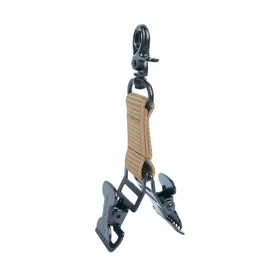 MELOTOUGH glove clip attached to a tool belt on a worksite