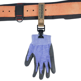 MELOTOUGH glove belt clip in use at a construction site
