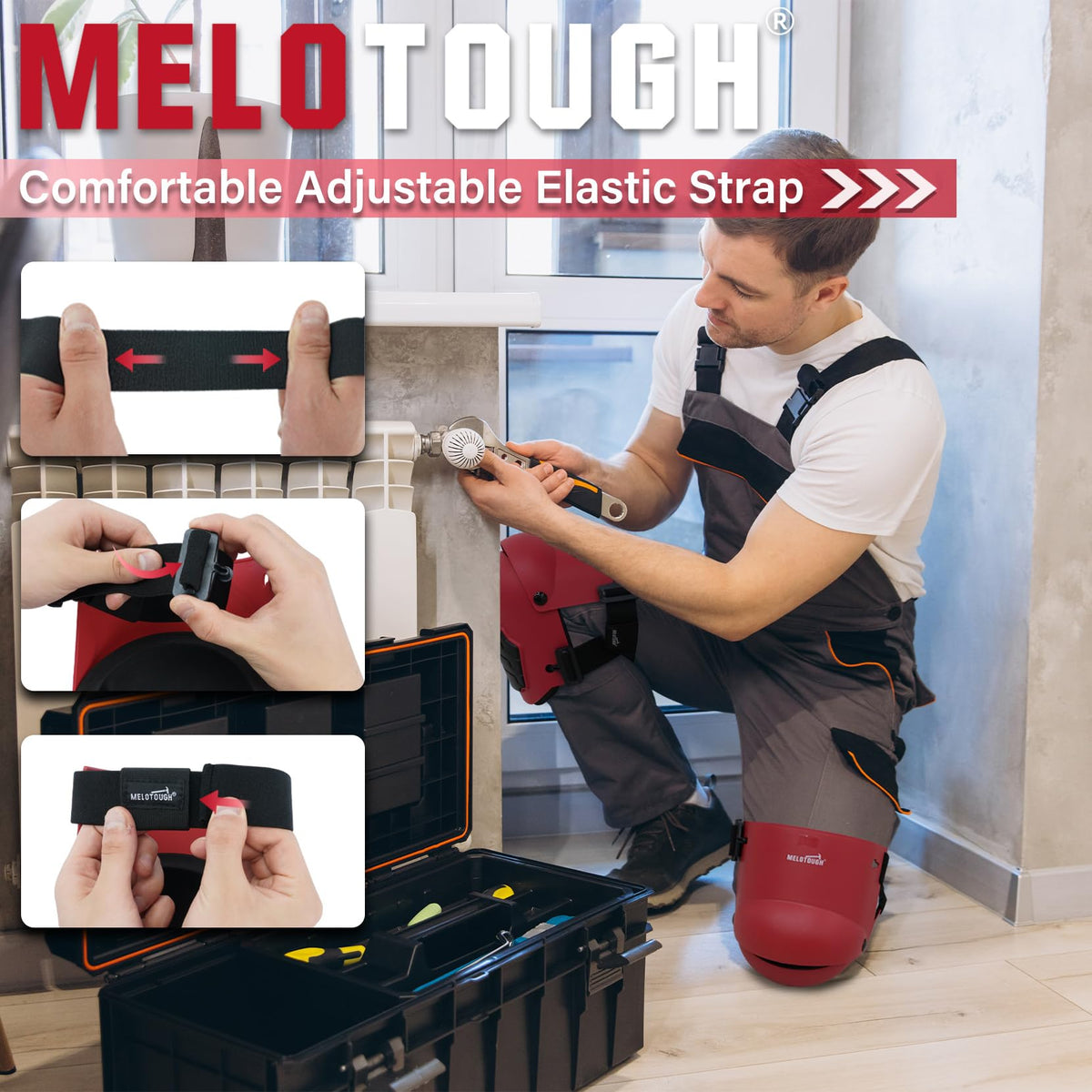 MELOTOUGH adjustable elastic band ensures a secure fit