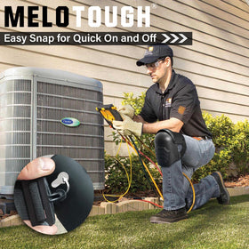 MELOTOUGH adjustable-strap knee pads fit a wide range of sizes for personalized comfort.