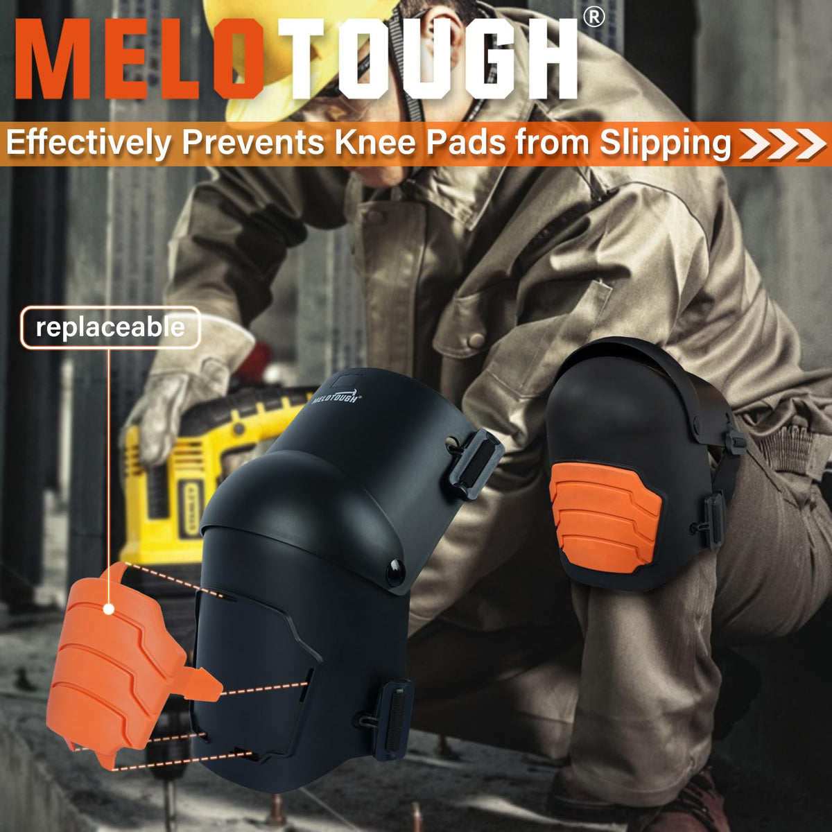MELOTOUGH knee pads ideal for gardening with protective kneeling.