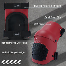 MELOTOUGH knee pads with quick-release clips for fast on-off tasks
