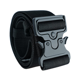 MELOTOUGH nylon belt buckle closeup highlights sturdy aluminum hardware for rugged daily use.