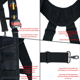 MELOTOUGH nylon webbing provides sturdy support for heavy tool loads