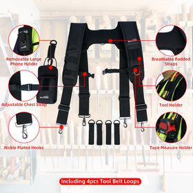 MELOTOUGH padded suspenders cushion shoulders during long tasks
