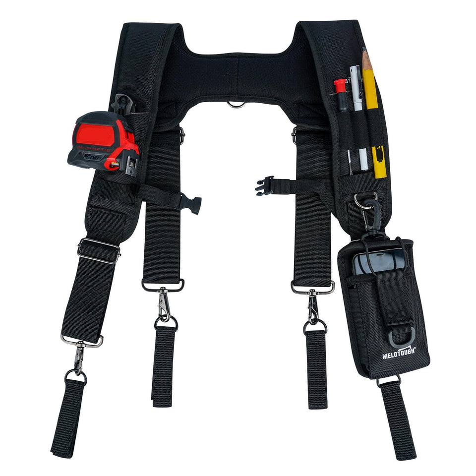 MELOTOUGH tool belt suspenders strap for durable all-day comfort on site