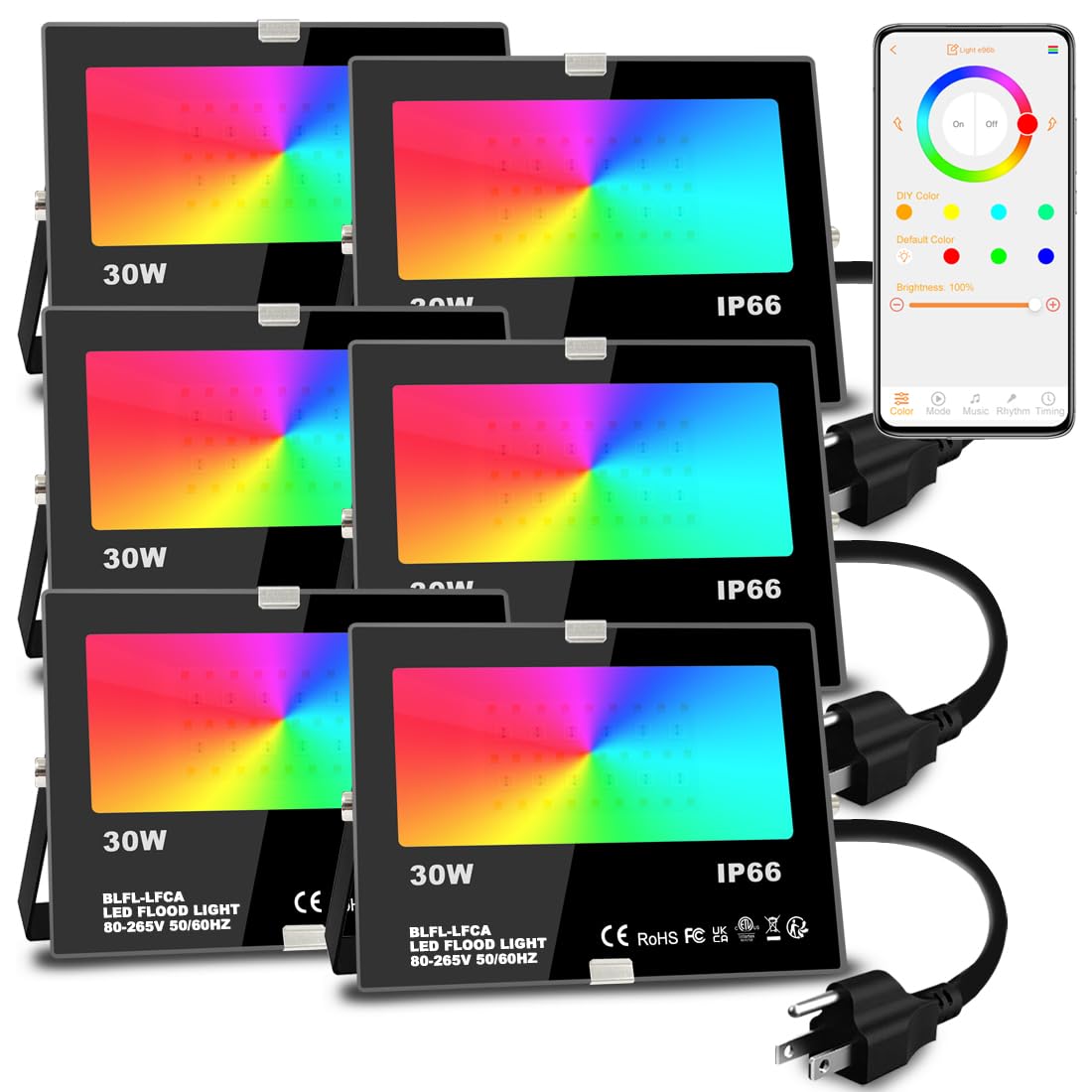 Melpo LED Flood Light 30W front view for clear exterior illumination
