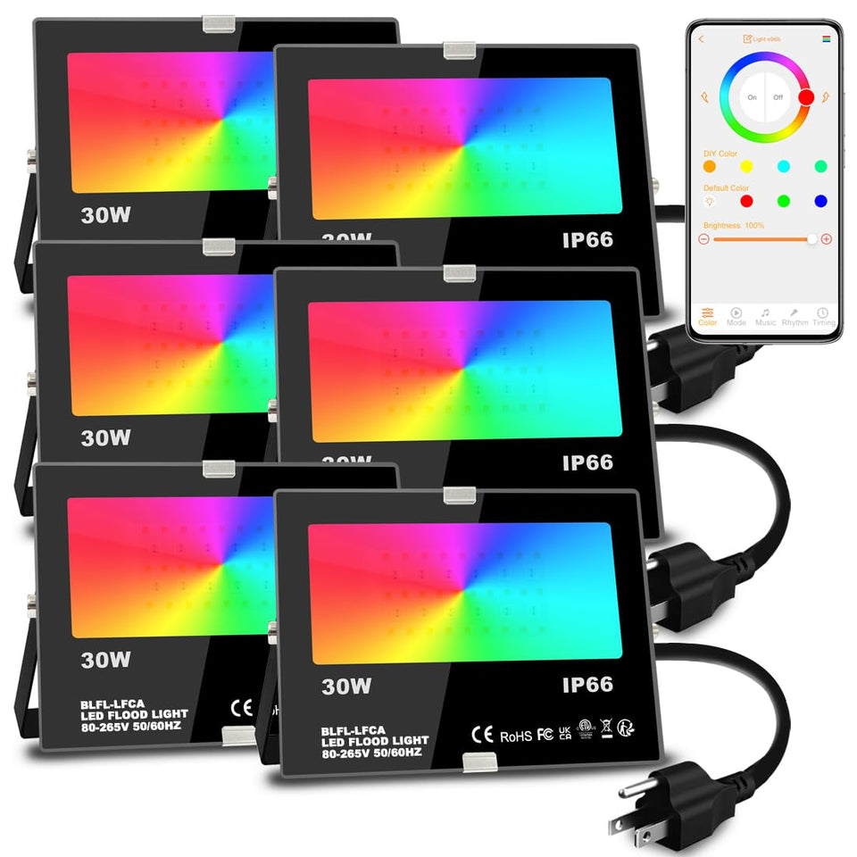 Melpo LED Flood Light 30W front view for clear exterior illumination