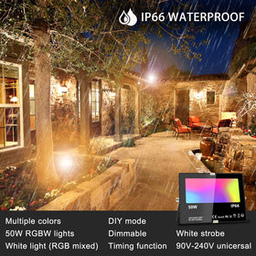 MELPO flood light app-control view highlighting wireless setup