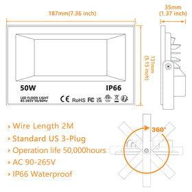 MELPO installation-ready flood light with mounting hardware
